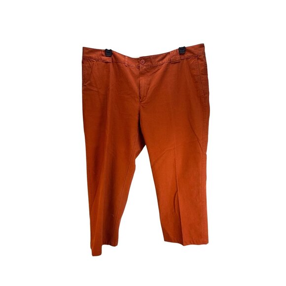 L.L. Bean Rust Orange Chino Pants 42x34 Mens Classic Fit 100% Cotton Casual - Picture 3 of 6